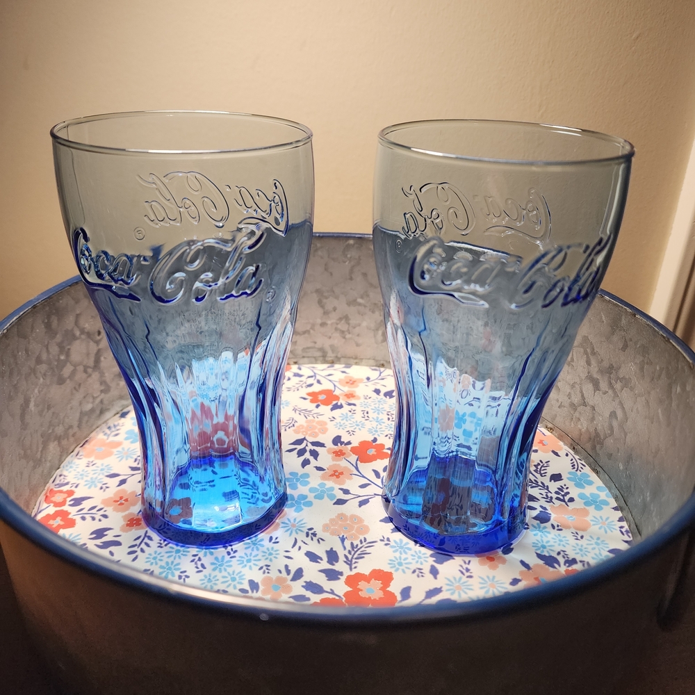 Coca Cola Blue Glass Set
